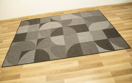 Dywan Dwustronny Sznurkowy Brussels 205498/11010 night silver Szary Grafit Geo Outdoor