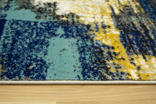 Dywan Victoria 7561A cream/blue Abstrakcyjny PrzecieranyKrem Turkus Żółty