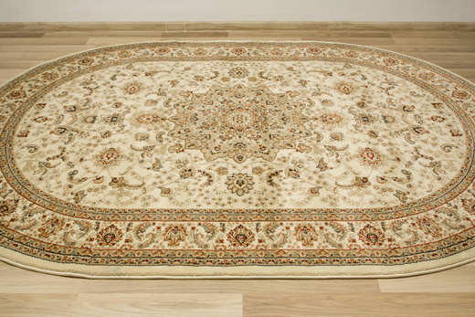 Owalny Dywan Super Rose D373A cream/cream Ornament Jasny Beż Krem