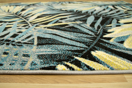 Dywan Free 11291/948 Turkus Żółty Liście Palmy