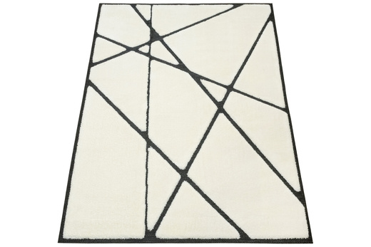Dywan Shaggy Lula Soft IM85A Black/Bone Trójkąty Krem Czarny