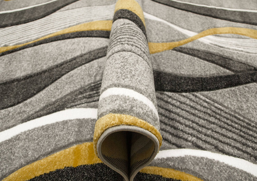 Dywan Amelia B178B grey/d.yellow Szary Żółty Wstęgi Fale