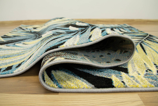 Dywan Free 11291/948 Turkus Żółty Liście Palmy