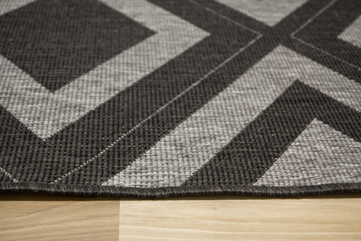 Dywan Dwustronny Sznurkowy Brussels 205386/11010 n.silver Antracyt Szary Romby Outdoor