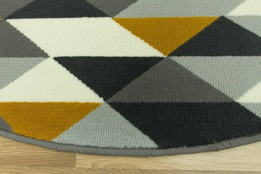 Okrągły Dywan Luna 503652/89915 żółte trójkąty