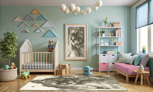 Dywan Dziecięcy Lima 9362A l.grey/d.grey Szary Krem Lew