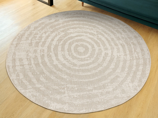 Okrągły Dywan Sznurkowy Haga 04787A vizon/cream Beż Krem Okręgi Outdoor