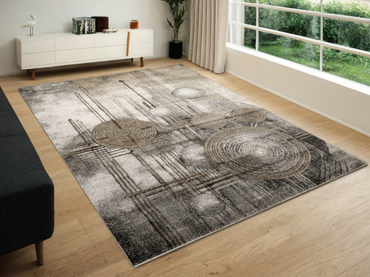 Dywan Ponte N877A d.grey/beige Szary Brąz Okręgi