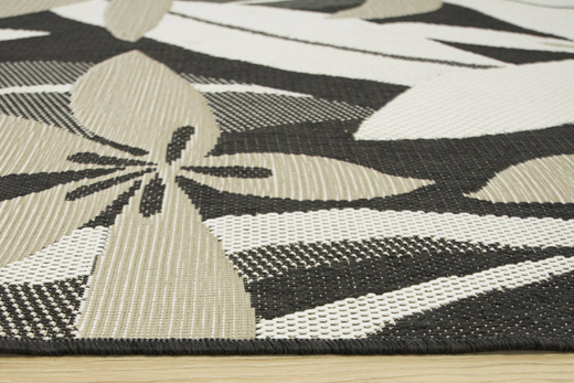 Dywan Sznurkowy Foggia 16701/690 Kwiaty Krem Antracyt Beż