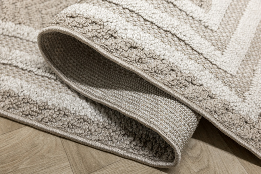 Dywan Milano 090 vizion/beige Beż Krem Ramka Frędzelki