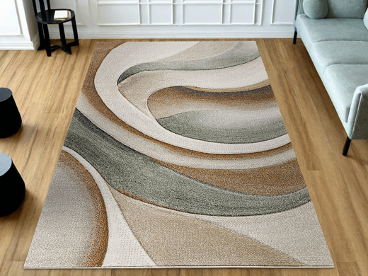 Dywan Agent 40436/610 Multi Krem Miedź Oliwka Fale