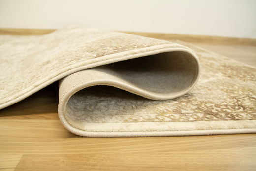 Lśniący Dywan Allora Plus 7754A l.beige Beż Krem Złoty Ornament