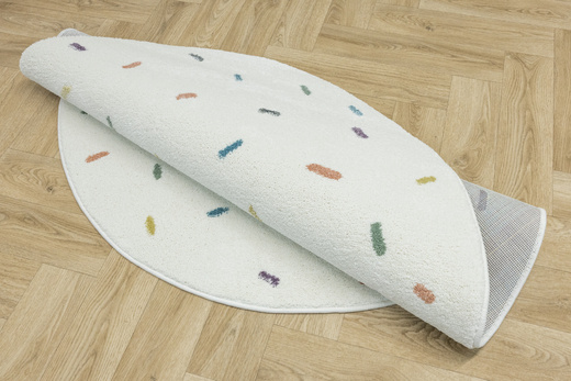 Okrągły Dywan Lima M039A cream/blue Krem Kreski