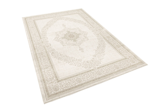 Lśniący Dywan Allora Plus F344A Ceam/Silver Krem Srebrny Kaszmir Ornament