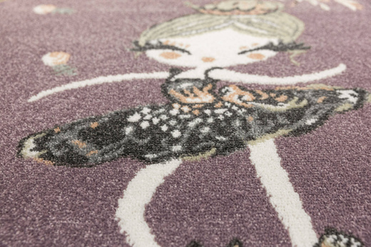 Okrągły Dywan Lima G938A lila/cream Fiolet Krem Baletnica Księżniczka