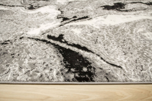 Lśniący Dywan Allora Plus E844A grey Szary Czarny Marmur Beton