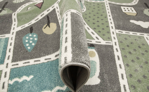 Wykładzina Dziecięca Lima C262A l.grey/green Uliczki Pastelowy Turkus Miętowy szerokość 4 m