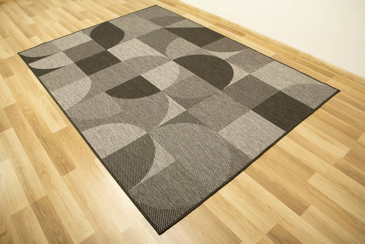 Dywan Dwustronny Sznurkowy Brussels 205498/11010 night silver Szary Grafit Geo Outdoor
