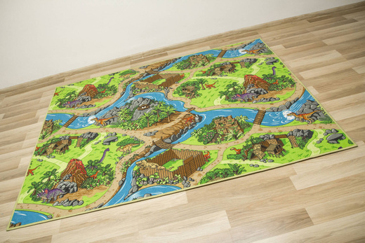 Wykładzina Dziecięca Dino Wioska Dinozaurów na filcu szerokość 4 m