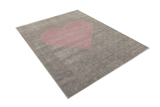 Dywan Dziecięcy Lima G930A l.grey/lila Szary Fiolet Serce