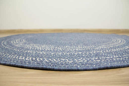 Okrągły Dwustronny Dywan Sznurkowy Brussels 205670/10310 ocean Ocean Niebieski Krem Outdoor