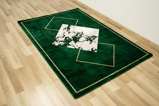 Dywan Diamond K4477Y green/green Marmur Romby Butelkowa Zieleń