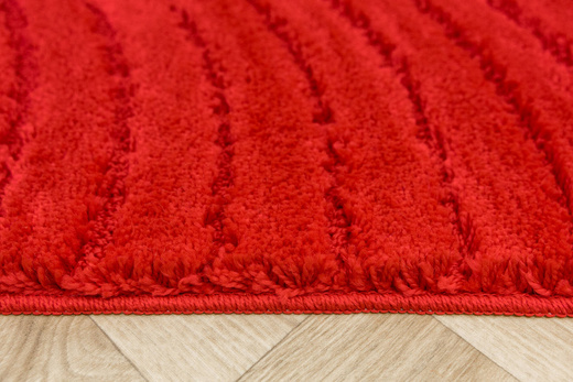 Dywanik Łazienkowy Antypoślizgowy Sara Red Czerwony Fale