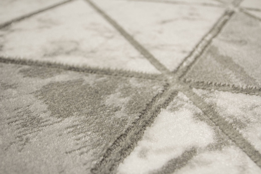 Dywan Felix 9711A white/m.grey Lśniący Marmur Szary Krem Srebrny Romby