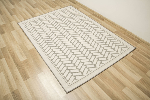 Dywan Dwustronny Sznurkowy Brussels 205855/10010 Silver Szary Krem Cegiełki Jodełka Outdoor