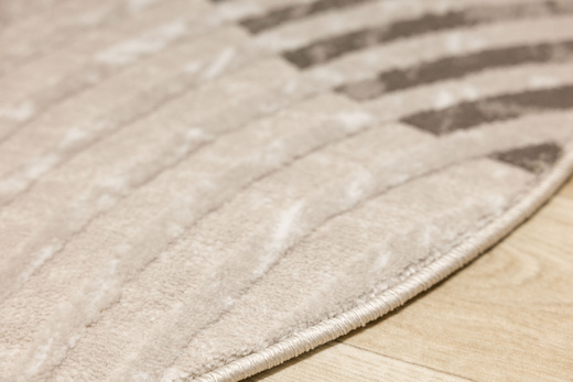 Okrągły Dywan Nantes NT209A Beige/Brown Szarobeżowy Półkola