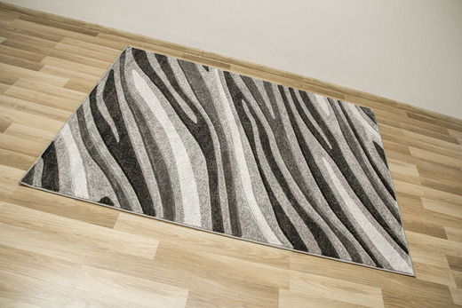 Dywan Amelia C012B grey/black Szary Czarny Fale