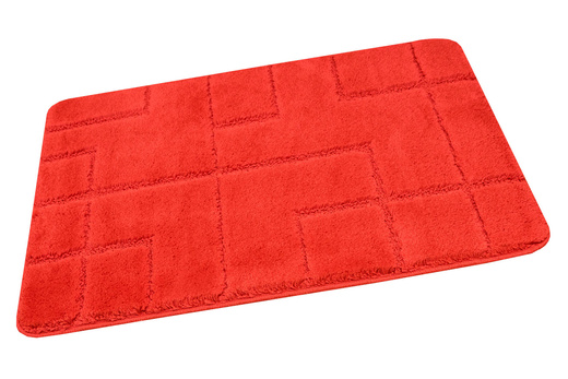 Dywanik Łazienkowy Antypoślizgowy Inez Red Czerwony Geometria