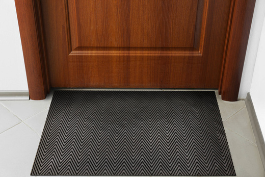 Wycieraczka gumowa M26 dwustronna antypoślizgowa czarna jodełka karo