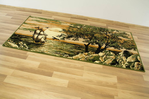 Makata dywan żaglówka oliwka