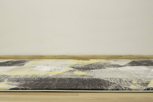 Dywan Victoria B885A grey/yellow Trójkąty Żółty Szary Przecierany