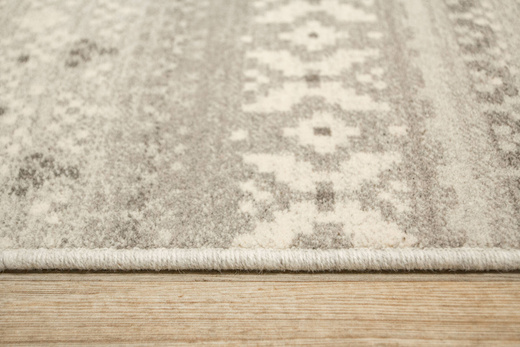 Wełniany Dywan Tempo Natural-F Poncho Jasny Szary Etno