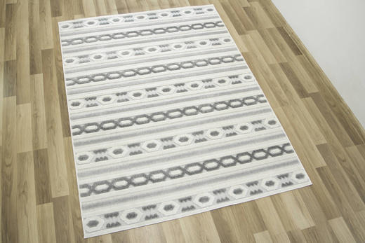 Dywan Sznurkowy Stella D402A white/l.grey Etno Szary Srebrny Krem