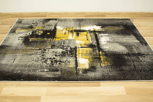 Dywan Victoria 7657A grey/antracyt Abstrakcyjny Przecierany Antracyt Żółty