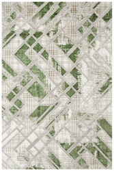 Dywan Garda P1149 Green Zieleń Beż Romby Marmur