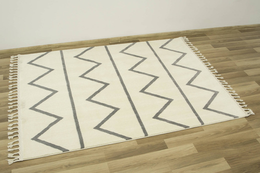 Dywan Karof 6062A grey/white 43 Krem Szare Zygzaki