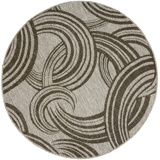 Okrągły Dwustronny Dywan Sznurkowy Brussels 205449/11020 Night Silver Szary Grafit Kółka Outdoor