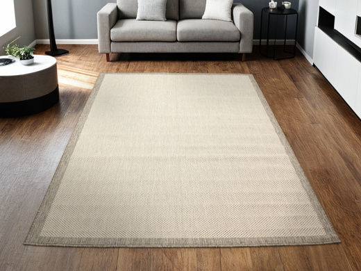 Dywan Dwustronny Sznurkowy Brussels 205014/10010 Silver Romby Kratka Outdoor