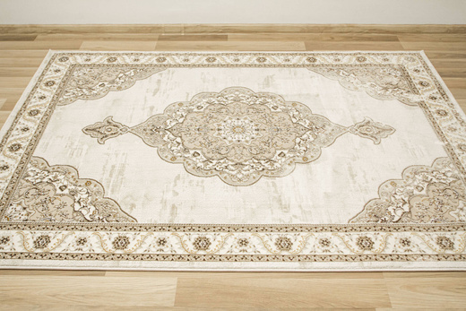 Dywan Elisa PF17B Brown/Gold Złoty Krem Ornament