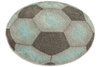 Okrągły Dywan Lima G758A l.grey/blue Piłka Football Grafit Turkus Melanż