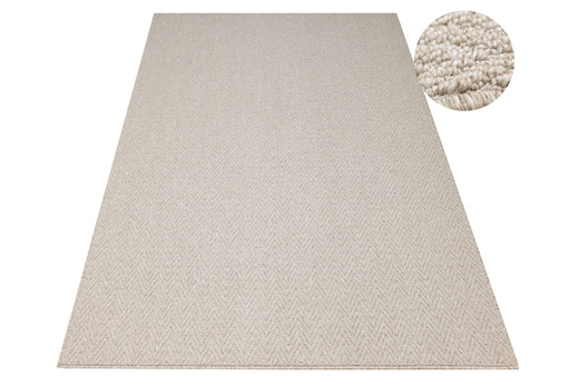 Dywan Pętelkowy Havanna 5114 Beż Krem Melanż Gruby Splot Jodełka