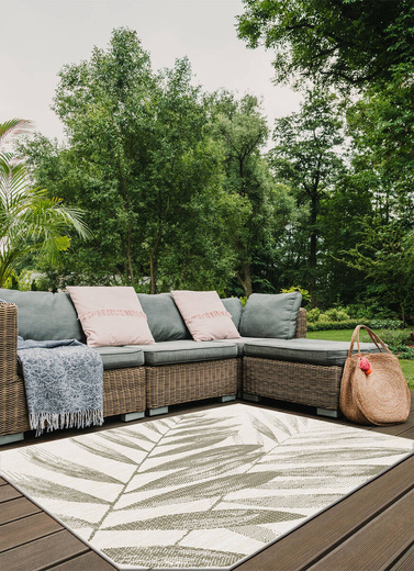 Dywan Dwustronny Sznurkowy Brussels 205768/10620 linen Jasny Beż Krem Liście Outdoor