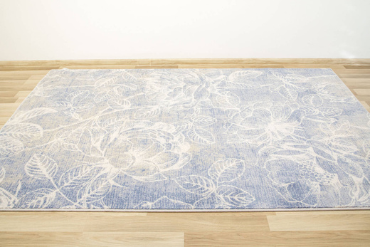 Wełniany Dywan Isfahan Rhode Beige Niebieski Beżowy Kwiaty