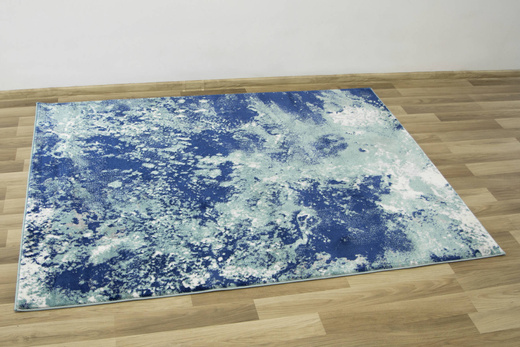 Dywan Victoria 9142A blue/d.blue Abstrakcyjny Ocean Granatowy Turkusowy Kremowy