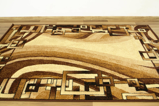 Dywan GOLD 355/12 Fale Geometria Brąz Beż