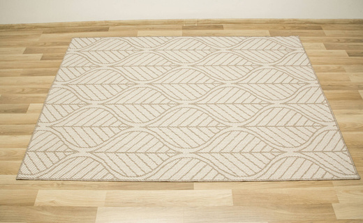 Dywan Dwustronny Sznurkowy Brussels 205647/10610 linen Jasny Beż Krem Listki Outdoor